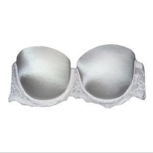 Wonderbra Strapless Underwire Pushup Bra 34B White